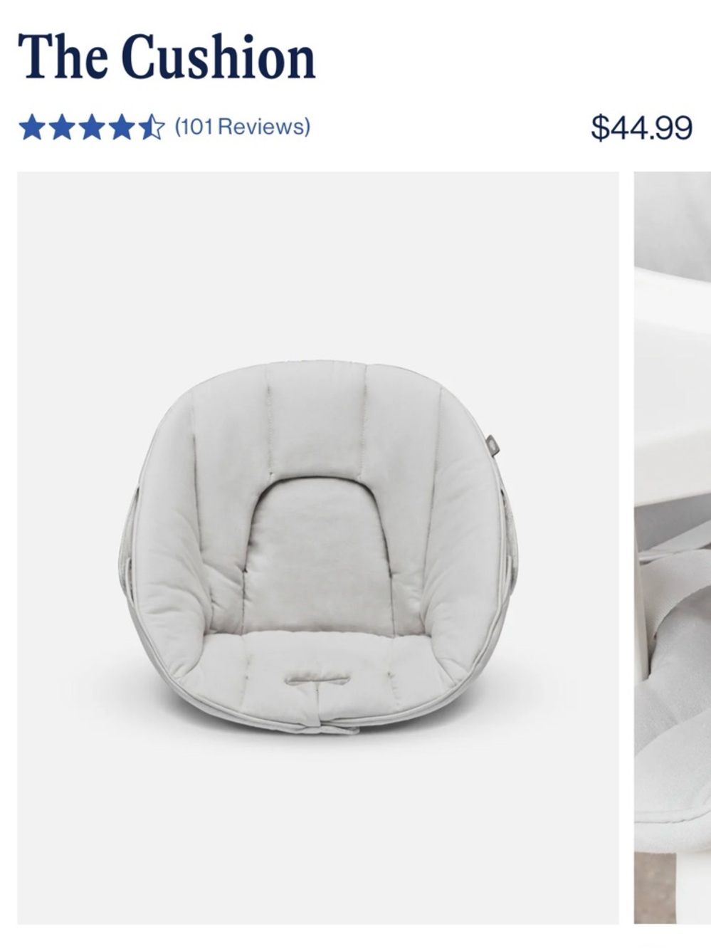 Lalo High Chair “The Cushion” Plush Seat Insert - Light Gray